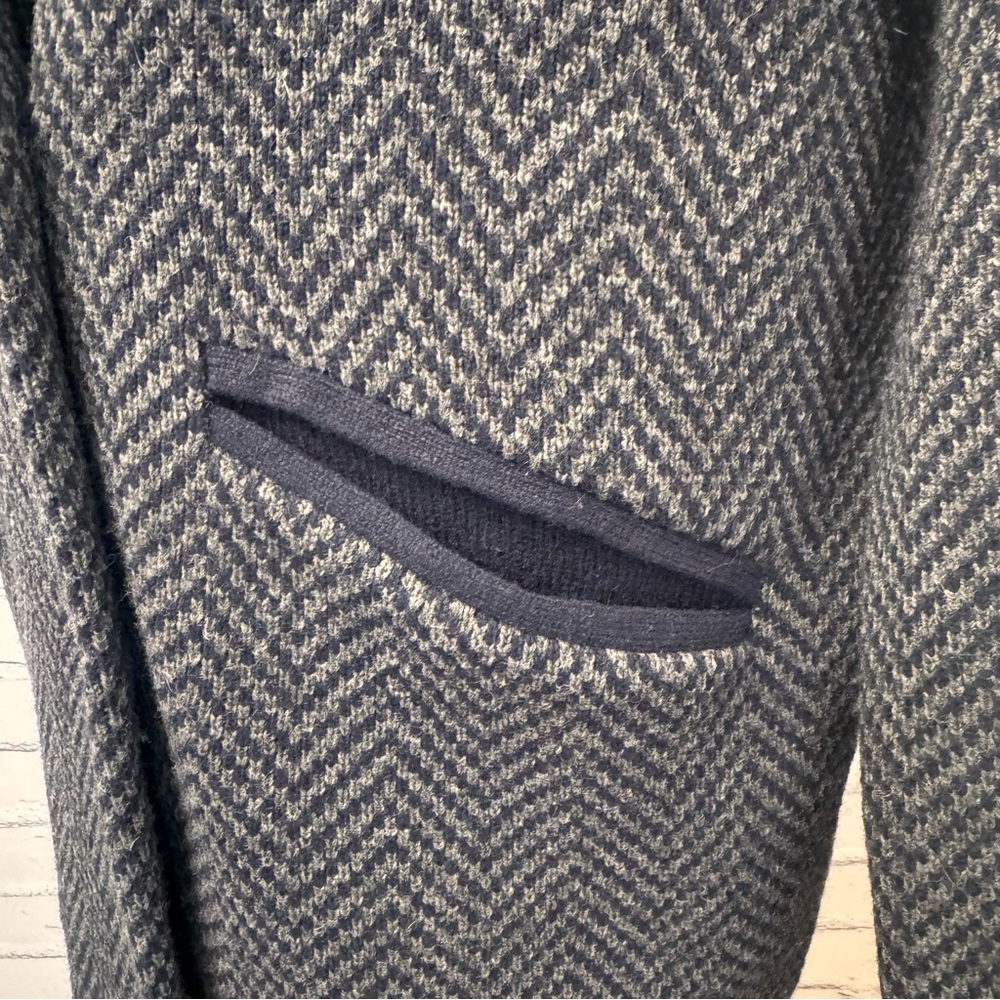 Madewell Merino Wool Blend Herringbone Coat Womens Small Oversized Cocoon Gray - Picture 5 of 16